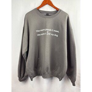 Women’s Gildan XL Grey Graphic Word Crewneck
